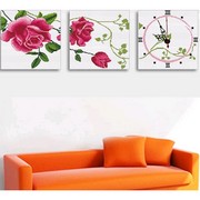 Đồng hồ hoa hồng 3 bức